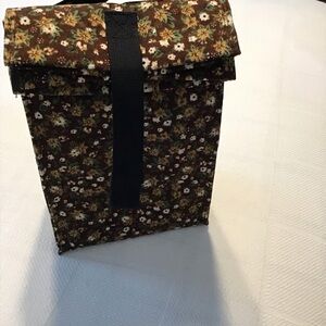 Cottagecore County Brown Floral Lunch Bag Tote NWT